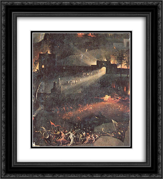 The Garden of Earthly Delights (detail) 20x22 Black Ornate Wood Framed Art Print Poster with Double Matting by Bosch, Hieronymus