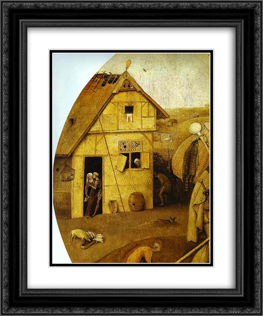 The House of Ill Fame 20x24 Black Ornate Wood Framed Art Print Poster with Double Matting by Bosch, Hieronymus