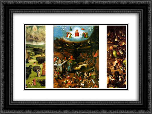 The last judgement 24x18 Black Ornate Wood Framed Art Print Poster with Double Matting by Bosch, Hieronymus