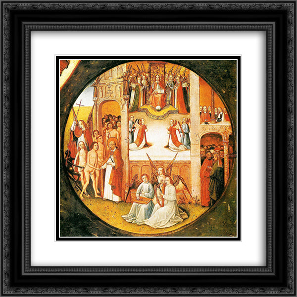 The Seven Deadly Sins and the Four Last Things (detail) 20x20 Black Ornate Wood Framed Art Print Poster with Double Matting by Bosch, Hieronymus