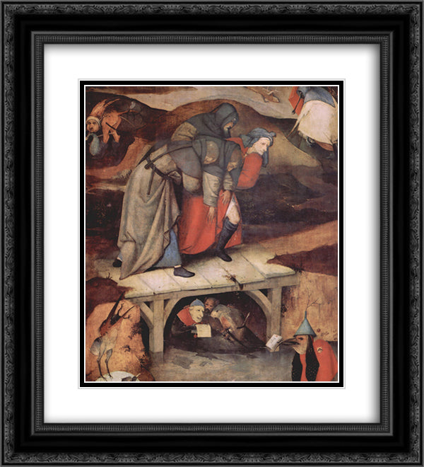 The Temptation of St. Anthony (detail) 20x22 Black Ornate Wood Framed Art Print Poster with Double Matting by Bosch, Hieronymus