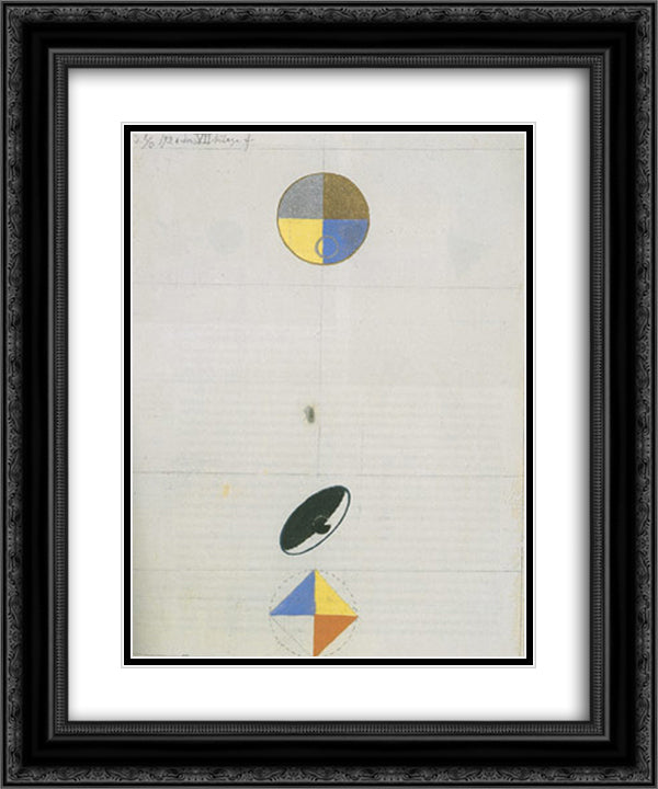 Series No. VII, No. 3f 20x24 Black Ornate Wood Framed Art Print Poster with Double Matting by Klint, Hilma af