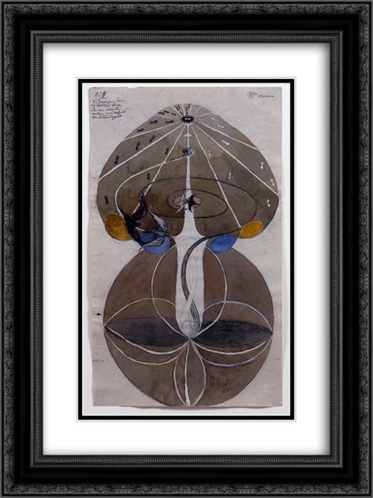 Untitled 18x24 Black Ornate Wood Framed Art Print Poster with Double Matting by Klint, Hilma af