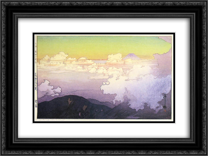 Above the Clouds 24x18 Black Ornate Wood Framed Art Print Poster with Double Matting by Yoshida, Hiroshi