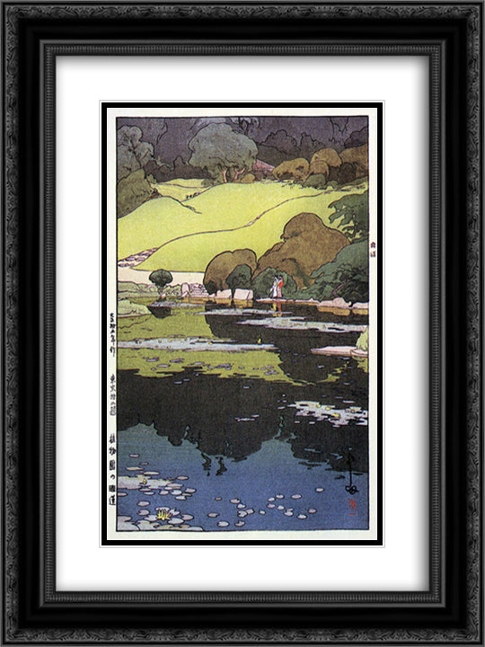 In the Botanical Garden 18x24 Black Ornate Wood Framed Art Print Poster with Double Matting by Yoshida, Hiroshi
