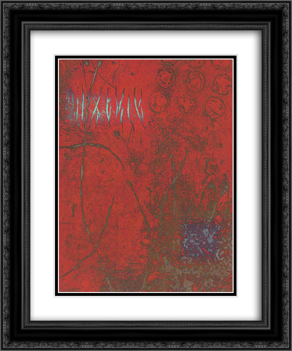A Hunting Ground 20x24 Black Ornate Wood Framed Art Print Poster with Double Matting by Tajima, Hiroyuki