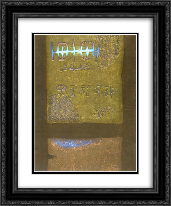 Ancient Writing 20x24 Black Ornate Wood Framed Art Print Poster with Double Matting by Tajima, Hiroyuki