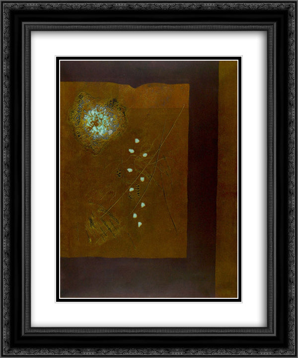 Brown Wall 20x24 Black Ornate Wood Framed Art Print Poster with Double Matting by Tajima, Hiroyuki