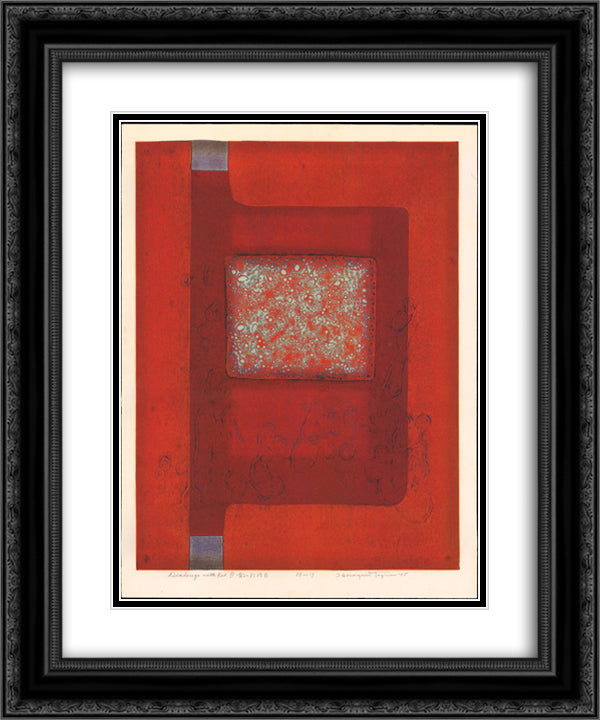 Dialogue With Red (B) 20x24 Black Ornate Wood Framed Art Print Poster with Double Matting by Tajima, Hiroyuki