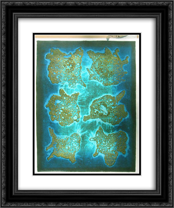 Dried Flowers 20x24 Black Ornate Wood Framed Art Print Poster with Double Matting by Tajima, Hiroyuki