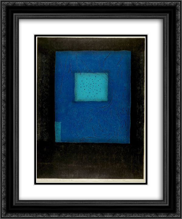 Nostalgia in Blue 20x24 Black Ornate Wood Framed Art Print Poster with Double Matting by Tajima, Hiroyuki