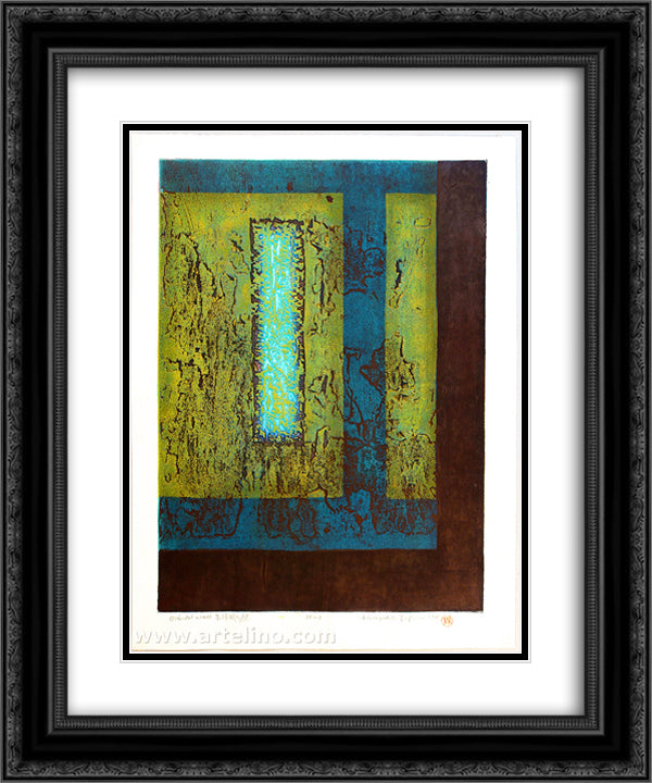 Oriental Wall 20x24 Black Ornate Wood Framed Art Print Poster with Double Matting by Tajima, Hiroyuki