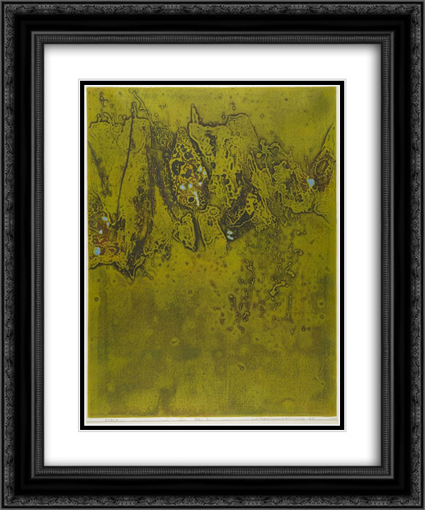 Popox 20x24 Black Ornate Wood Framed Art Print Poster with Double Matting by Tajima, Hiroyuki