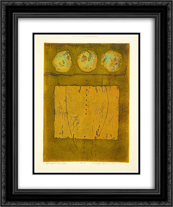Yellow Print 20x24 Black Ornate Wood Framed Art Print Poster with Double Matting by Tajima, Hiroyuki