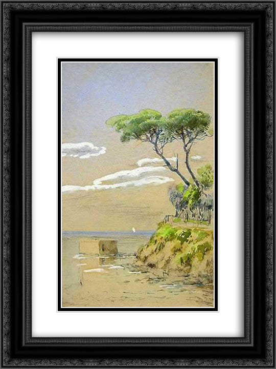 Suluboya 18x24 Black Ornate Wood Framed Art Print Poster with Double Matting by Ali Riza, Hoca