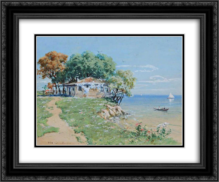 Untitled 24x20 Black Ornate Wood Framed Art Print Poster with Double Matting by Ali Riza, Hoca