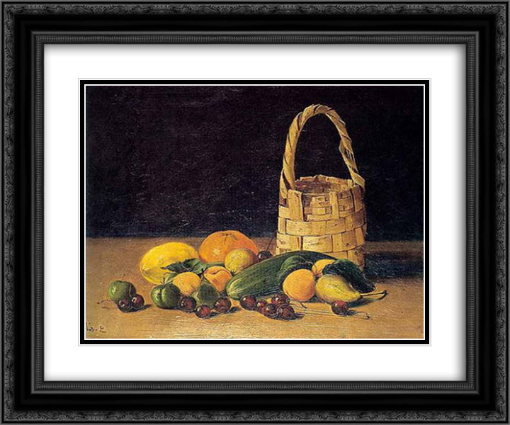 Untitled (Still Life) 24x20 Black Ornate Wood Framed Art Print Poster with Double Matting by Ali Riza, Hoca