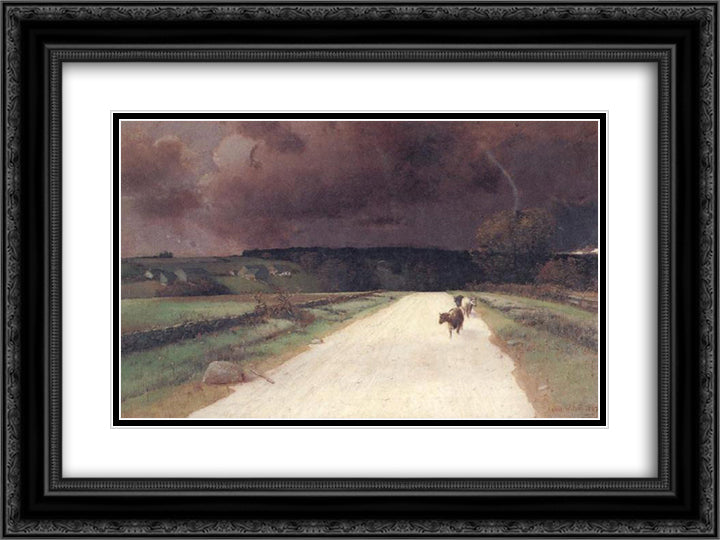 Before the Storm 24x18 Black Ornate Wood Framed Art Print Poster with Double Matting by Watson, Homer