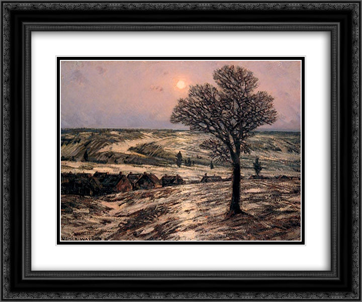 Moonlight, Waning Winter 24x20 Black Ornate Wood Framed Art Print Poster with Double Matting by Watson, Homer