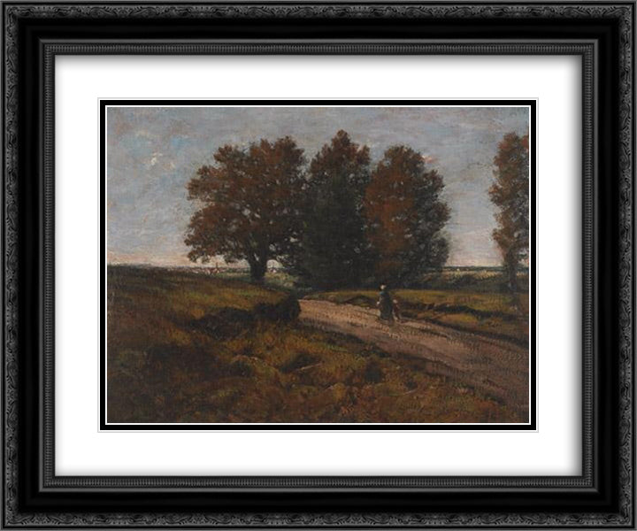 Returning to Town 24x20 Black Ornate Wood Framed Art Print Poster with Double Matting by Watson, Homer
