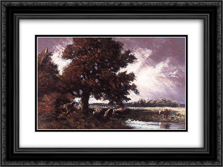 Study for Red Oak 24x18 Black Ornate Wood Framed Art Print Poster with Double Matting by Watson, Homer
