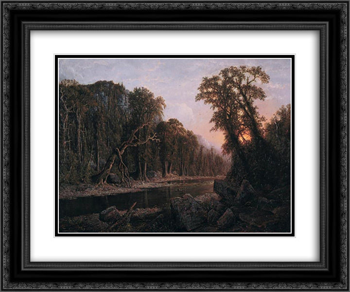The Castellated Cliff 24x20 Black Ornate Wood Framed Art Print Poster with Double Matting by Watson, Homer