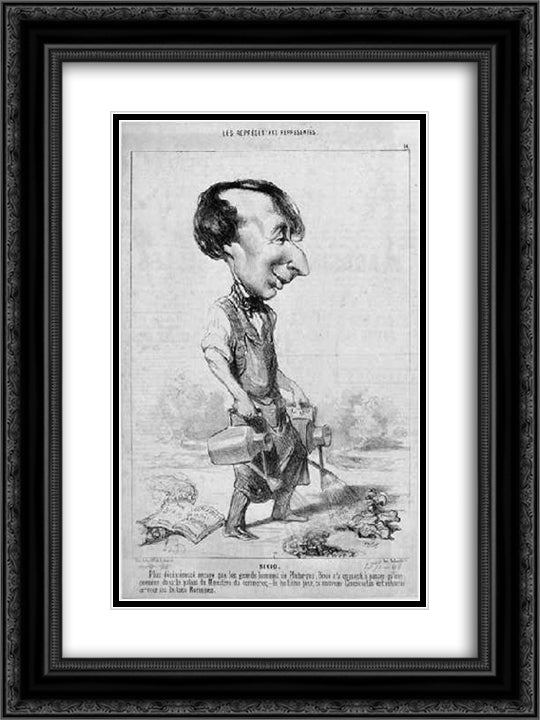 Alexandre Bixio 18x24 Black Ornate Wood Framed Art Print Poster with Double Matting by Daumier, Honore