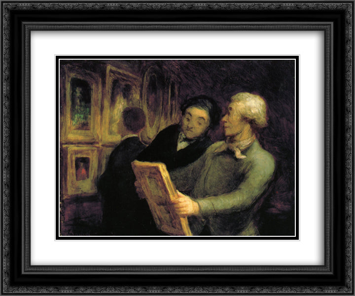 Amateurs in an Exposure 24x20 Black Ornate Wood Framed Art Print Poster with Double Matting by Daumier, Honore