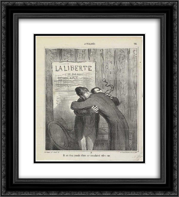 And these two major debris consoled them 20x22 Black Ornate Wood Framed Art Print Poster with Double Matting by Daumier, Honore