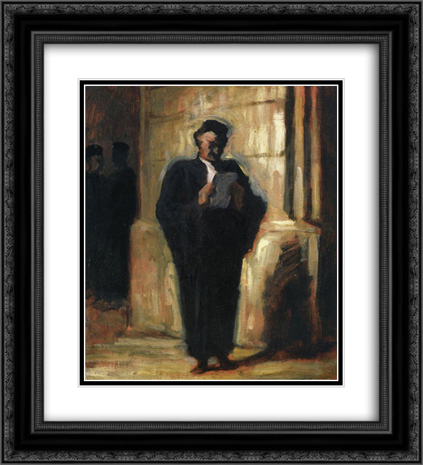 Attorney Reading 20x22 Black Ornate Wood Framed Art Print Poster with Double Matting by Daumier, Honore