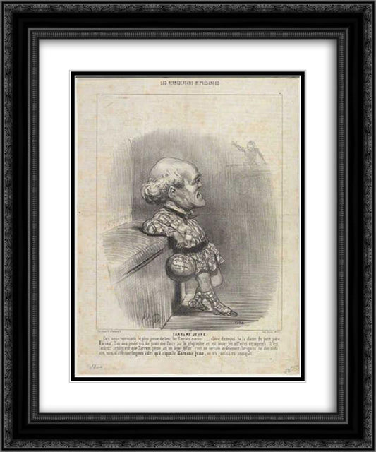 B. Sarrans Young 20x24 Black Ornate Wood Framed Art Print Poster with Double Matting by Daumier, Honore