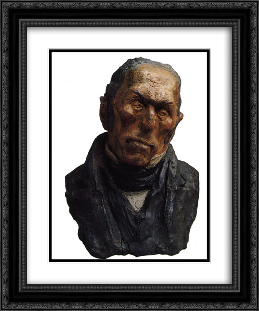 Bust of Francois-Pierre-Guillaume Guizot 20x24 Black Ornate Wood Framed Art Print Poster with Double Matting by Daumier, Honore