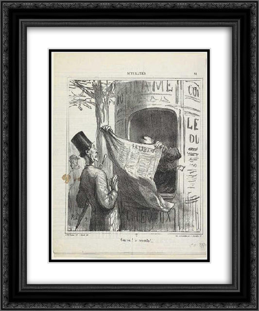 Cuckoo! He's back 20x24 Black Ornate Wood Framed Art Print Poster with Double Matting by Daumier, Honore