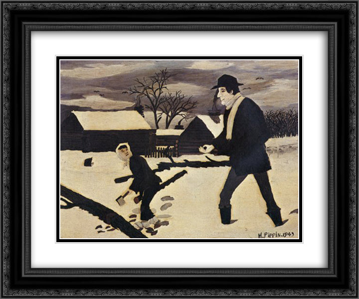 Abe Lincoln, The Good Samaritan 24x20 Black Ornate Wood Framed Art Print Poster with Double Matting by Pippin, Horace