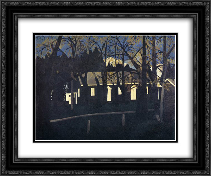 Birmingham Meeting House IV 24x20 Black Ornate Wood Framed Art Print Poster with Double Matting by Pippin, Horace