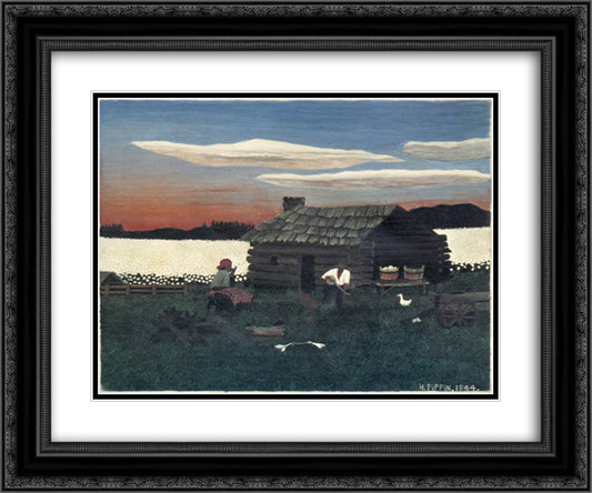 Cabin In The Cotton III 24x20 Black Ornate Wood Framed Art Print Poster with Double Matting by Pippin, Horace