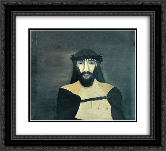 Christ Crowned With Thorns 22x20 Black Ornate Wood Framed Art Print Poster with Double Matting by Pippin, Horace