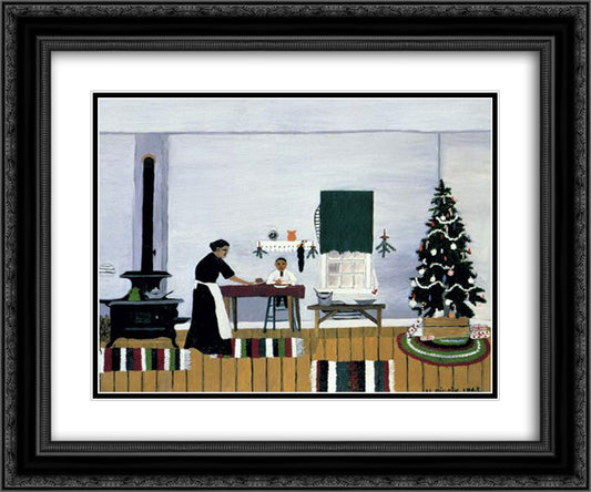 Christmas Morning Breakfast 24x20 Black Ornate Wood Framed Art Print Poster with Double Matting by Pippin, Horace