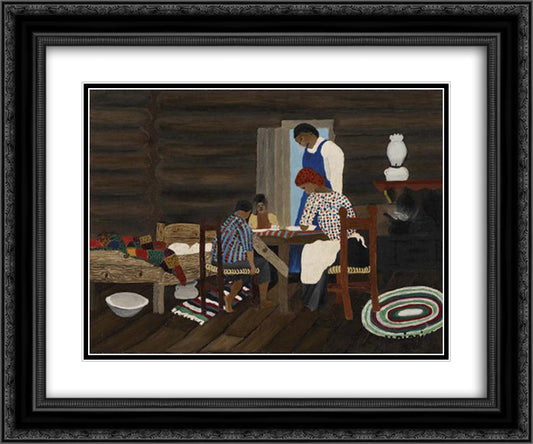 Giving Thanks 24x20 Black Ornate Wood Framed Art Print Poster with Double Matting by Pippin, Horace