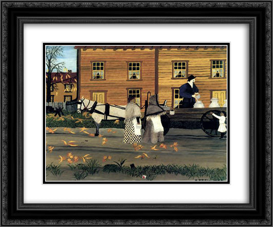 Milk Man Of Goshen 24x20 Black Ornate Wood Framed Art Print Poster with Double Matting by Pippin, Horace