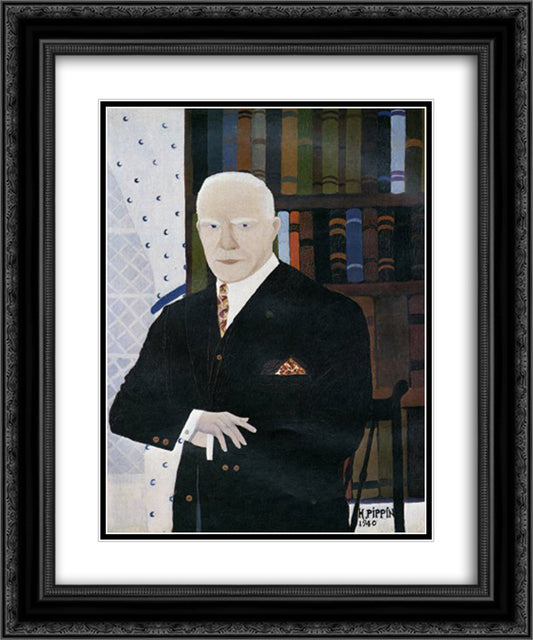 Portrait Of Christian Brinton 20x24 Black Ornate Wood Framed Art Print Poster with Double Matting by Pippin, Horace