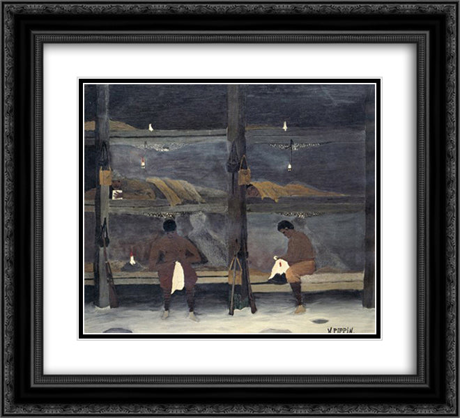 The Barracks 22x20 Black Ornate Wood Framed Art Print Poster with Double Matting by Pippin, Horace