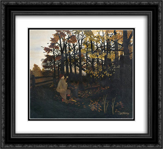 The Squirrel Hunter 22x20 Black Ornate Wood Framed Art Print Poster with Double Matting by Pippin, Horace