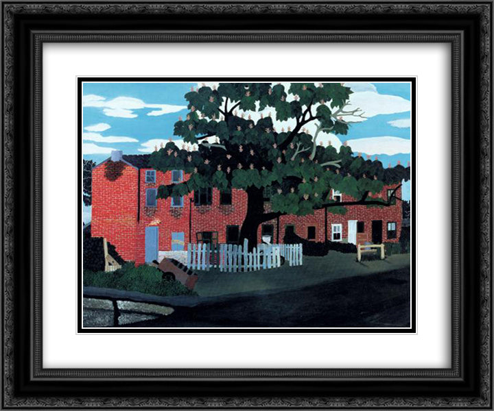 West Chester, Pennsylvania 24x20 Black Ornate Wood Framed Art Print Poster with Double Matting by Pippin, Horace