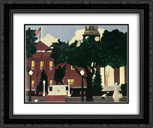 West Chester Court House 24x20 Black Ornate Wood Framed Art Print Poster with Double Matting by Pippin, Horace