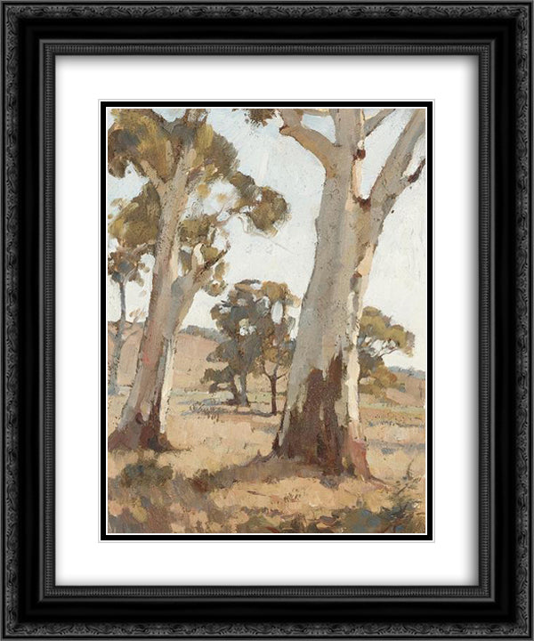 Study, Gum Trees, Woodside 20x24 Black Ornate Wood Framed Art Print Poster with Double Matting by Trenerry, Horace