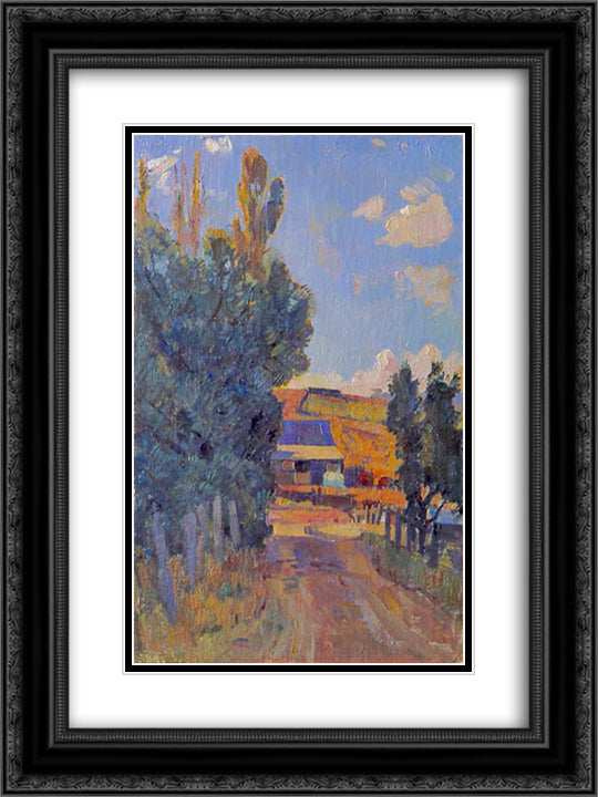 Woodside 18x24 Black Ornate Wood Framed Art Print Poster with Double Matting by Trenerry, Horace