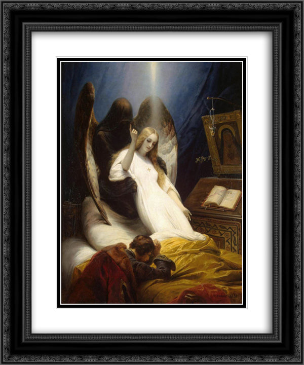 Angel of Death 20x24 Black Ornate Wood Framed Art Print Poster with Double Matting by Vernet, Horace