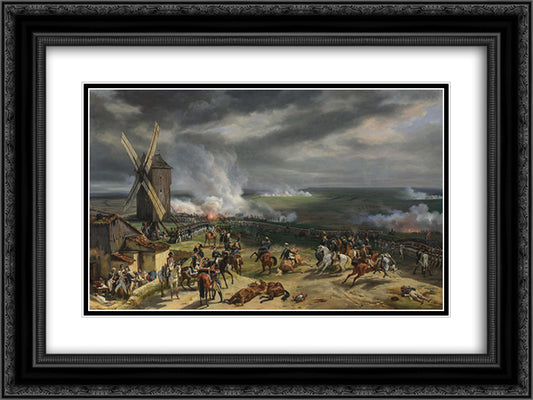 The Battle of Valmy (September 20th 1792) 24x18 Black Ornate Wood Framed Art Print Poster with Double Matting by Vernet, Horace