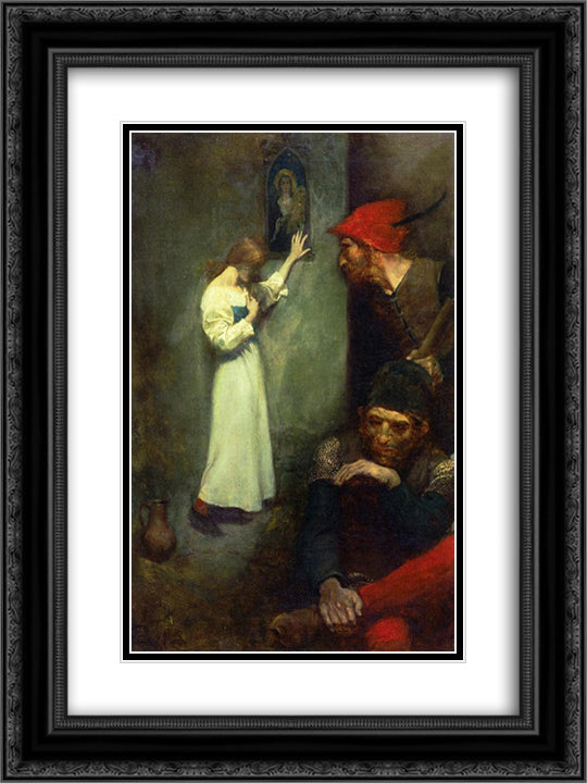 Guarded by Rough English Soldiers 1 18x24 Black Ornate Wood Framed Art Print Poster with Double Matting by Pyle, Howard